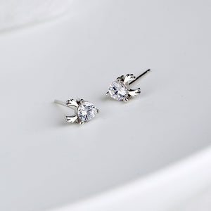 Single diamond deer earring