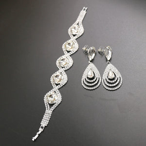 Bridal bracelet earring set