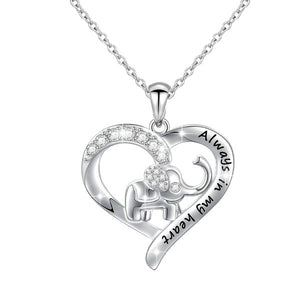 Elephant necklace personalized letter